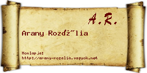 Arany Rozália névjegykártya