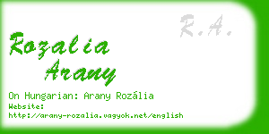 rozalia arany business card