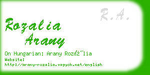 rozalia arany business card